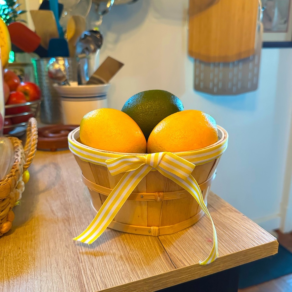 Yellow Ribbon Decorative Basket